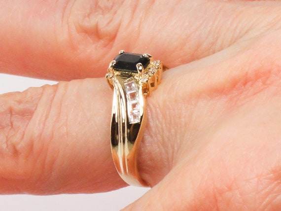 Vintage 14k Yellow Gold Natural Blue Sapphire and… - image 7