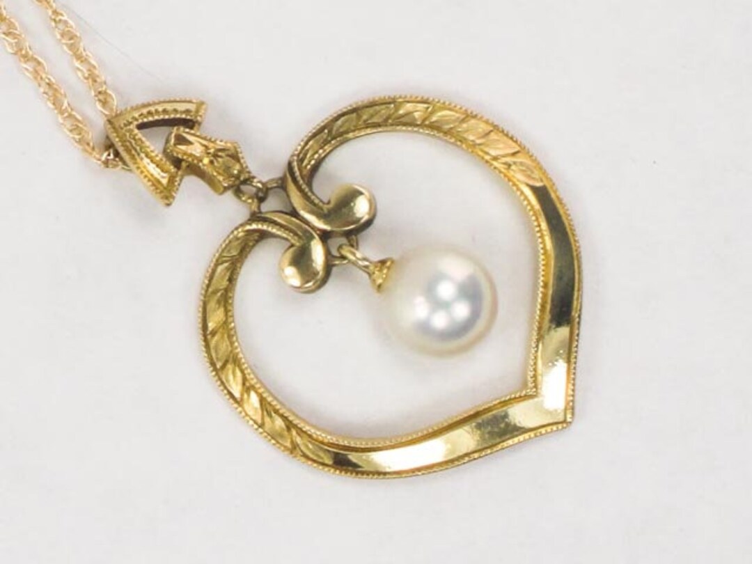 Vintage Mikimoto 14k Cultured Pearl Pendant and 18 - Etsy