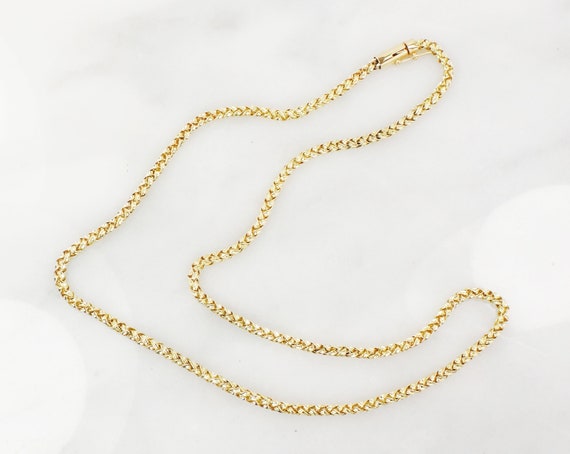 Vintage 14k Woven Gold Necklace Round Woven Chain… - image 7