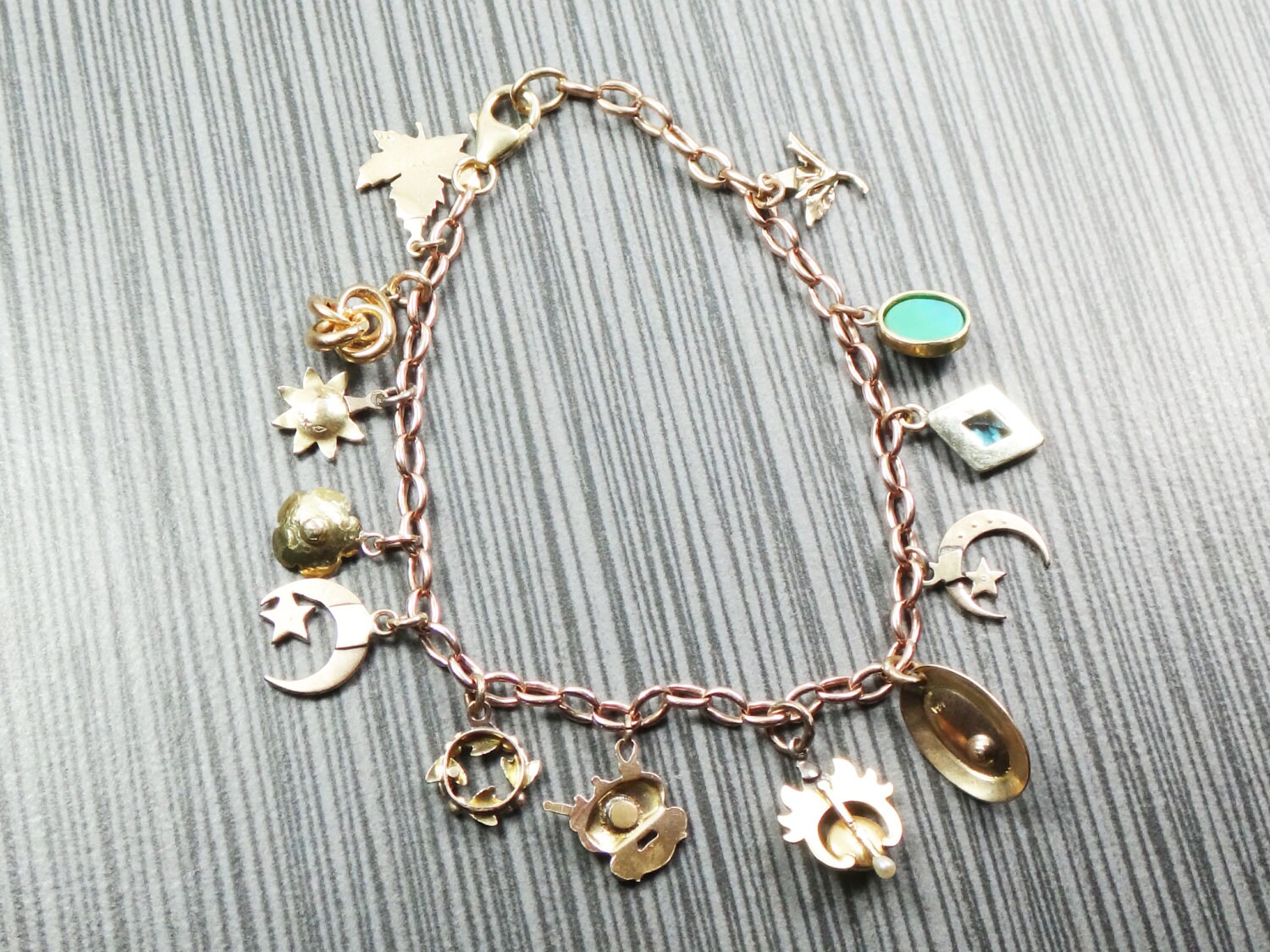 Lena Charm Bracelet | 18ct Gold Plated Vermeil/Rainbow Moonstone | Missoma