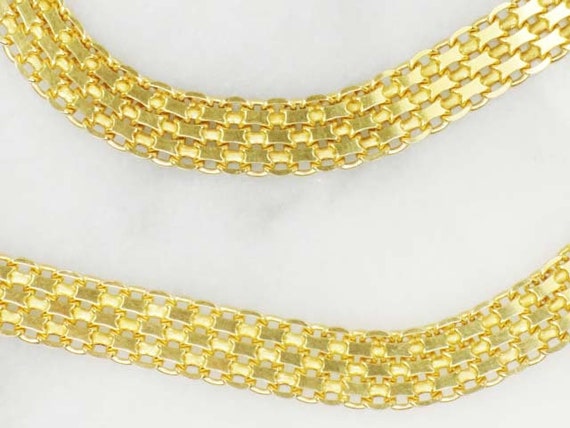 Vintage Solid 14k Yellow Gold Wide Bismarck Chain… - image 5