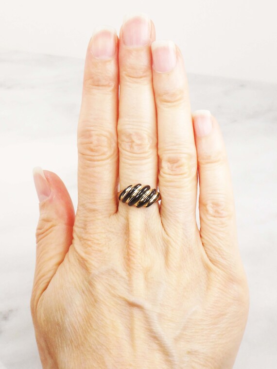 Vintage KBN Kabana 14k Onyx Ring Fluted Black Ony… - image 10