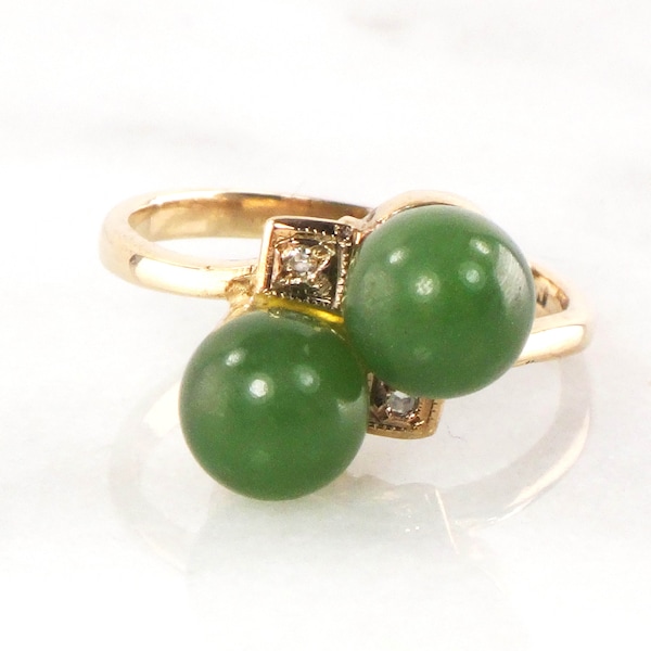 Sterling Silver & 14K Yellow Gold Chrysoprase Ring main image 0