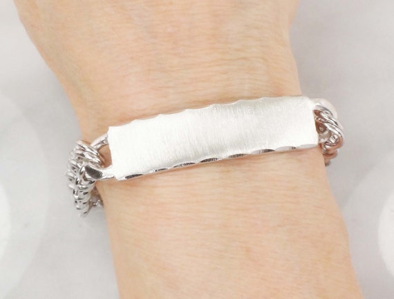 Vintage Sterling Silver ID Bracelet Monogram Name Bracelet 8 Vintage Sterling Silver ID Bracelet Monogram Name Bracelet 8
