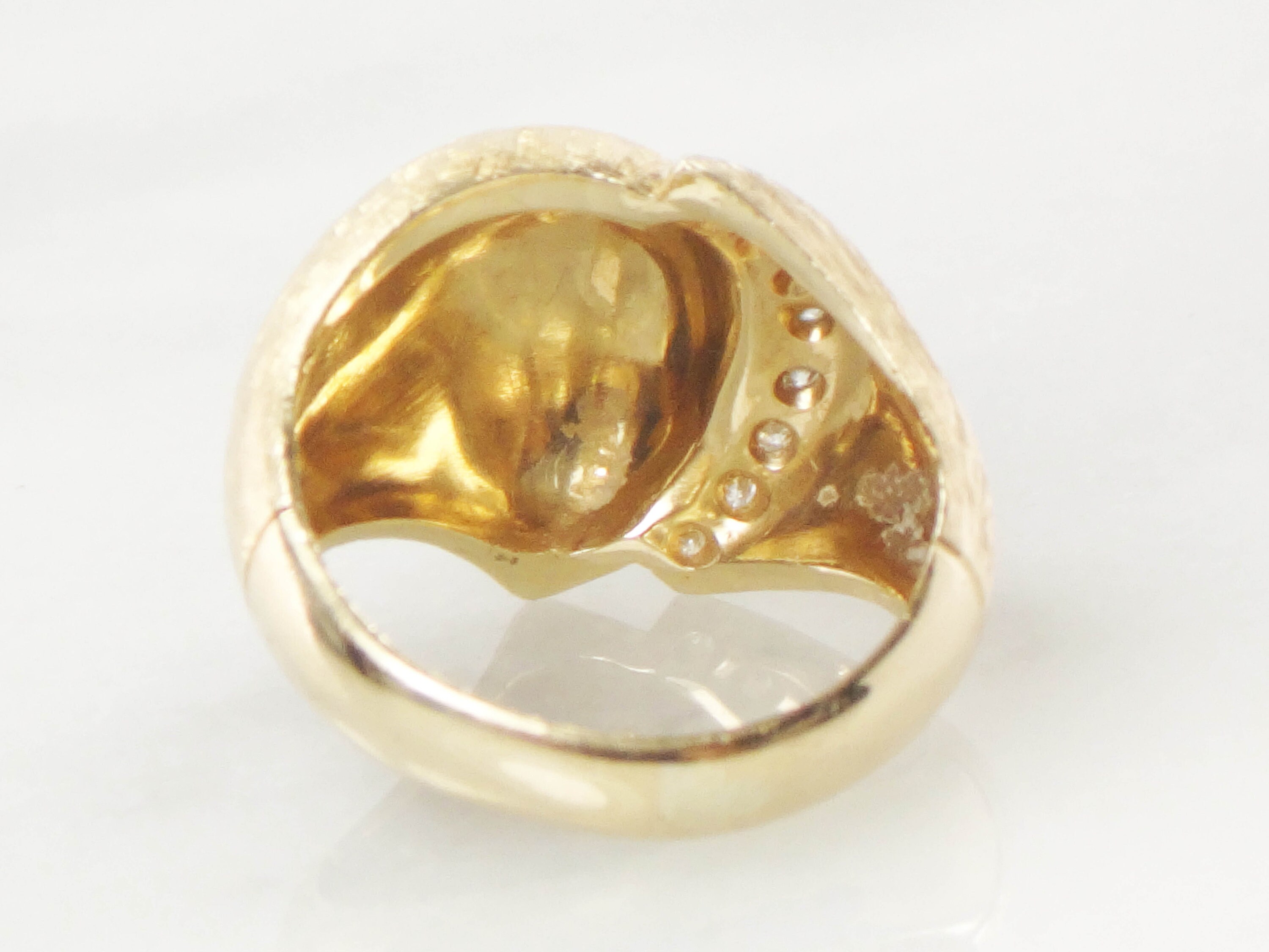 Vintage 14k Diamond Ring Diamond Dome Ring 14k Fancy Dome Ring | Etsy