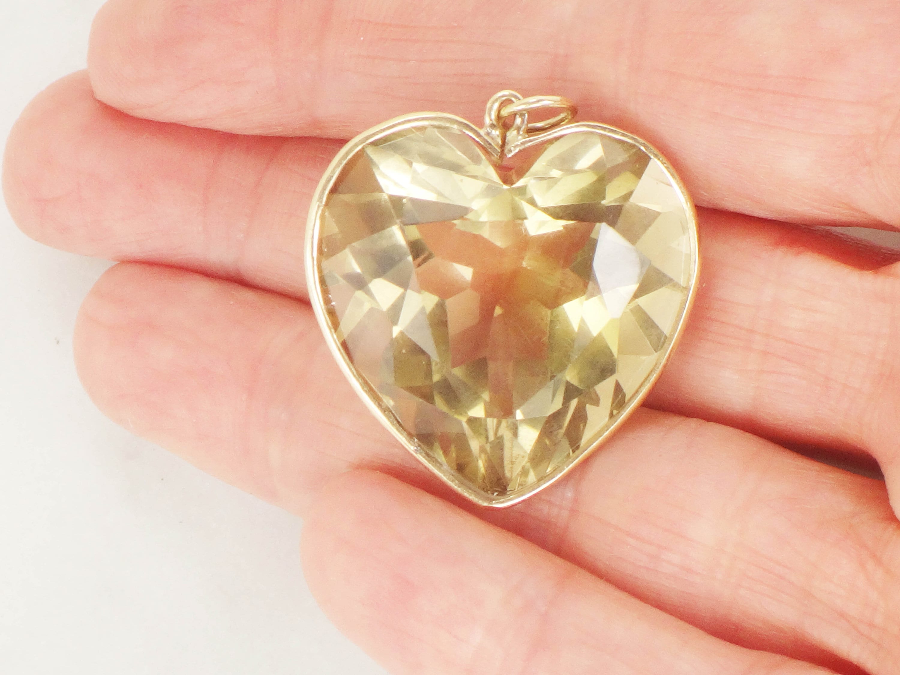 Citrine cheap heart pendant