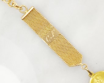Vintage 18k Woven Gold Key Chain With 