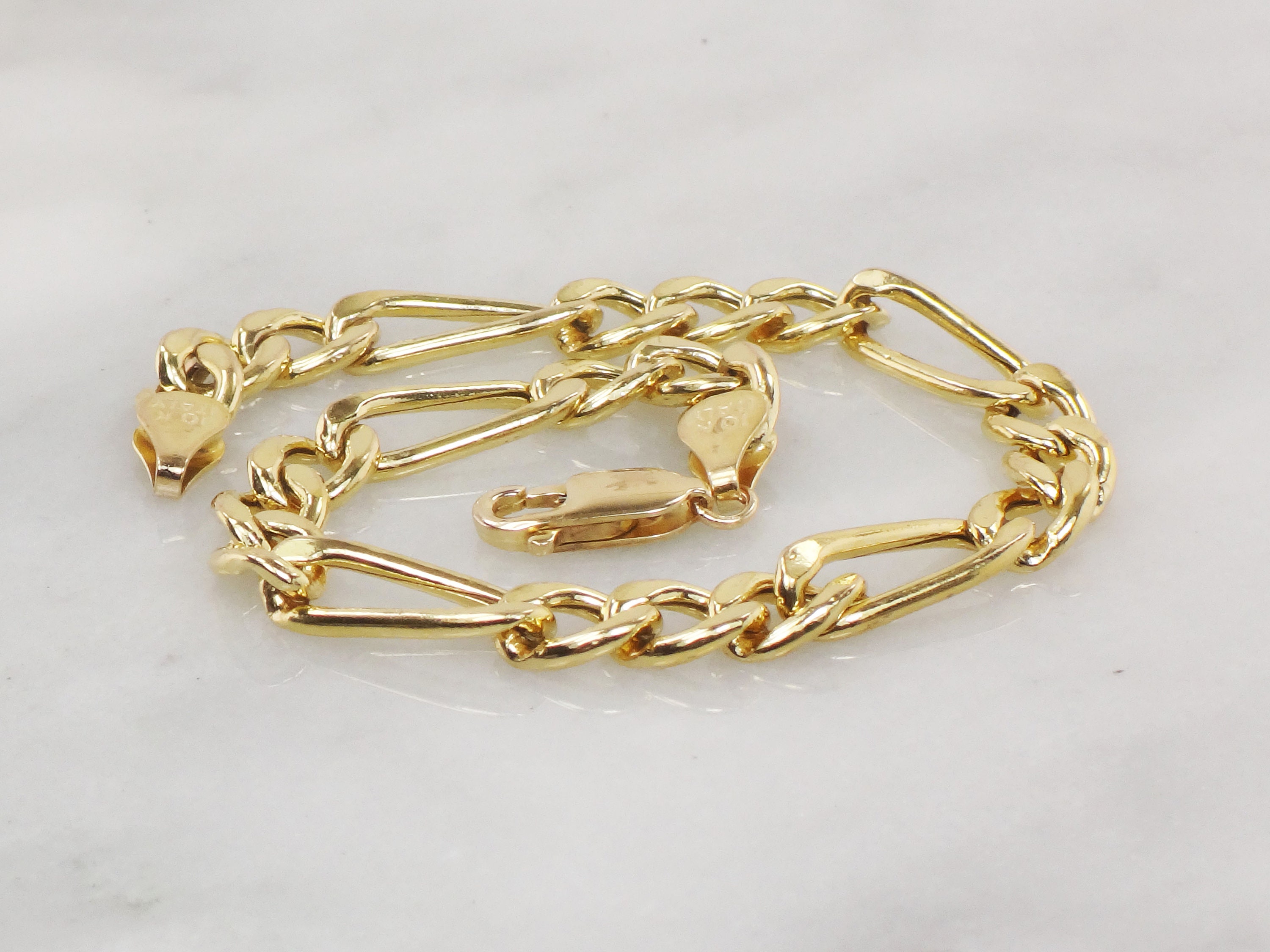 Italian Gold Men's Beveled Marine Link Bracelet in 10k Gold - Macy's
