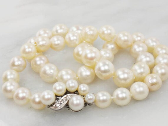 Vintage 14k Pearl Necklace GIA 