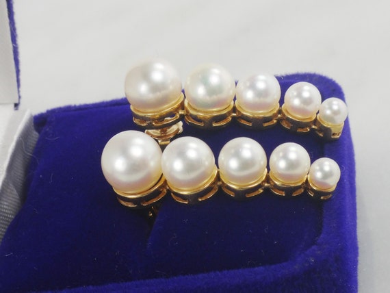 Vintage 14k Gold Pearl Earrings Yellow Gold Japan… - image 6