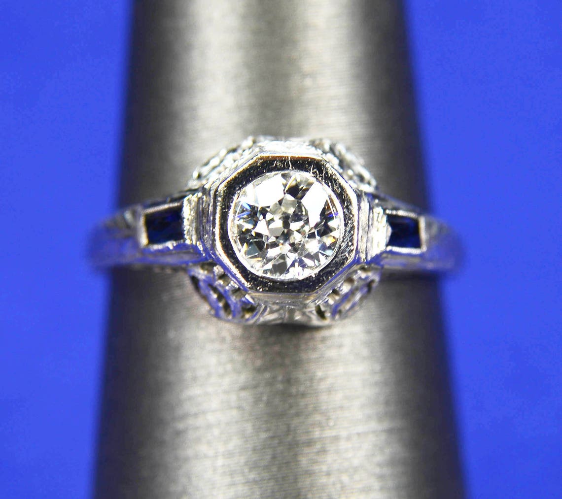 Antique Diamond Engagement Ring Antique Diamond Ring Old Mine Etsy
