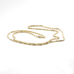 Vintage 14k Yellow Gold Diamond Cut Rope Chain 24&quot;