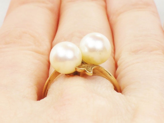 Vintage Mikimoto 14k Yellow Gold Pearl Ring 7.5 M… - image 8