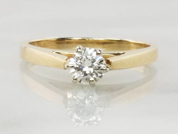 Vintage Diamond Engagement Ring Diamond Ring Round Diamond - Etsy