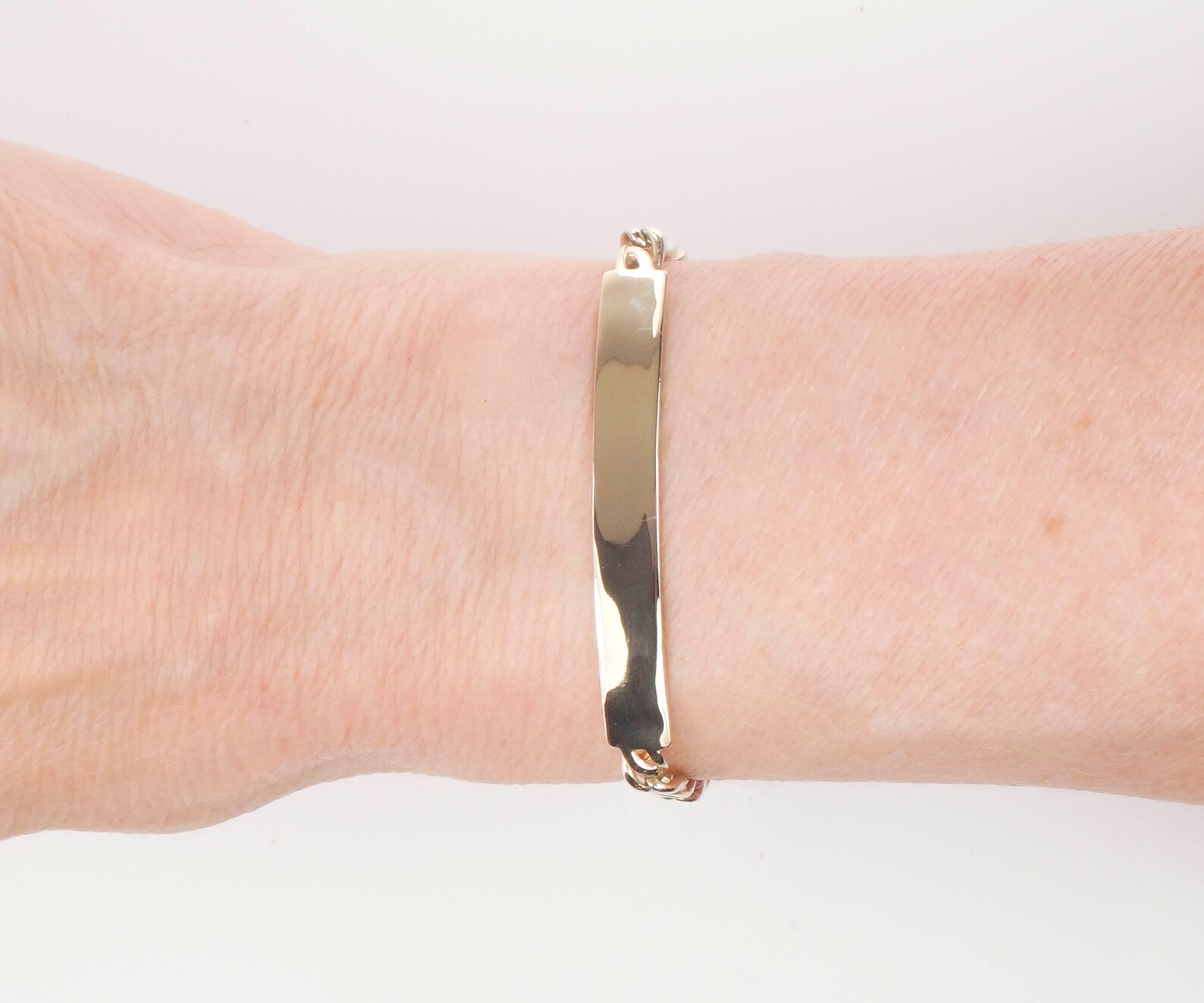 Vintage 14k Solid Gold ID Bracelet Ladies Monogram Name Etsy