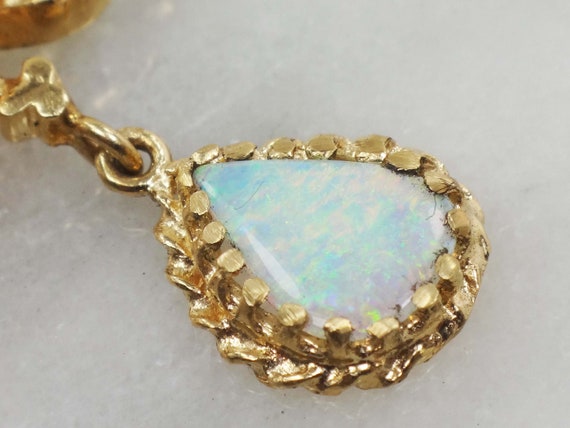 Vintage 14k Opal Pendant Pin Yellow Gold Natural … - image 7