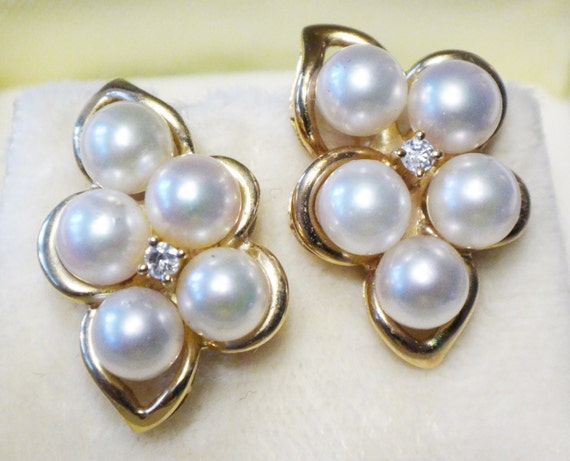 Vintage Large 14k Yellow Gold Cultured Pearl and … - image 6