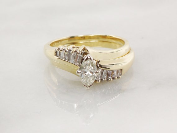 Vintage Marquise Diamond Engagement Ring Diamond Wedding Ring | Etsy