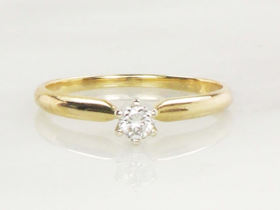 Vintage Round Natural Diamond Engagement Ring Sma… - image 3