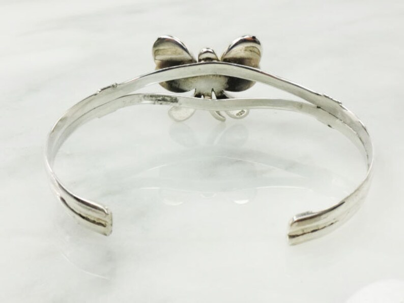 Vintage Sterling Silver Butterfly Cuff Bracelet Blue Mother Etsy