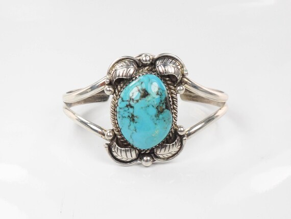 Moss Green Water Web Native American Navajo Turquoise Sterling Silver Bracelet Moss Green Water Web Native American Navajo Turquoise Sterling Silver Bracelet
