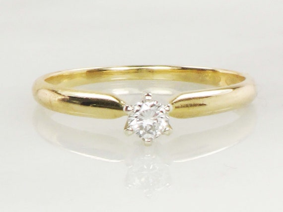 Vintage Round Natural Diamond Engagement Ring Sma… - image 1