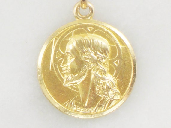 Vintage 18k Solid Gold Jesus Charm 18k 