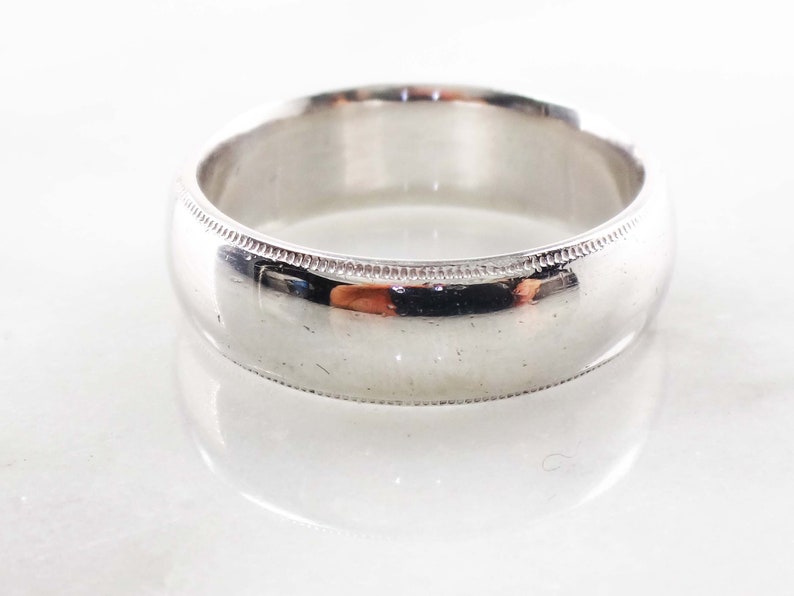 Vintage Plain Platinum Wedding Band Heavy Platinum Men's Etsy