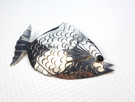 Vintage Sterling Fish Pendant Silver Mexico Fish P