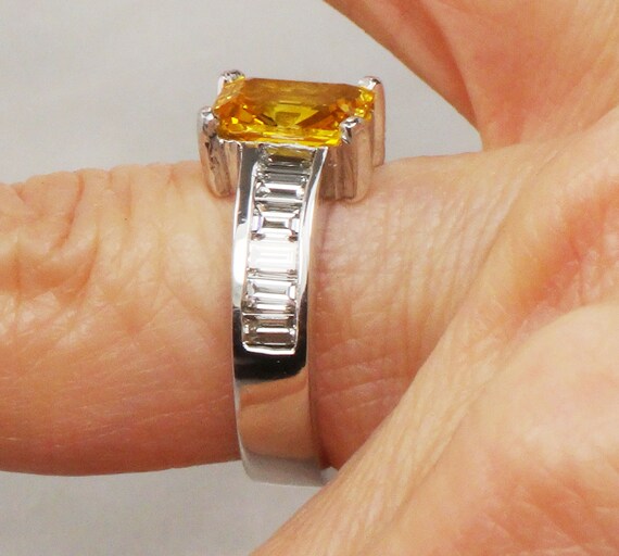 Vintage GIA Certified Natural Yellow Sapphire Rin… - image 8