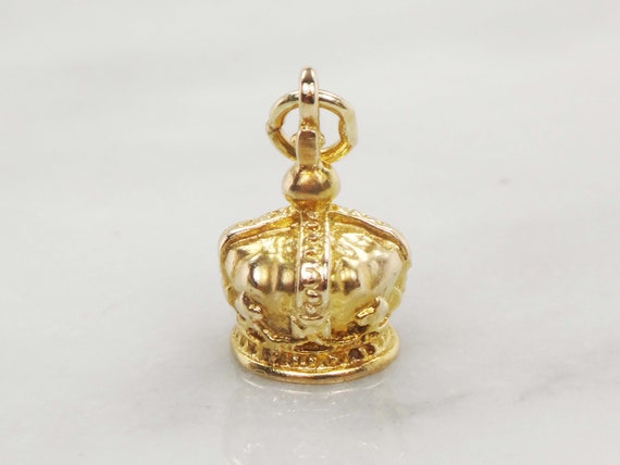 Vintage 9k Gold Crown Charm Yellow Gold Charm Vint