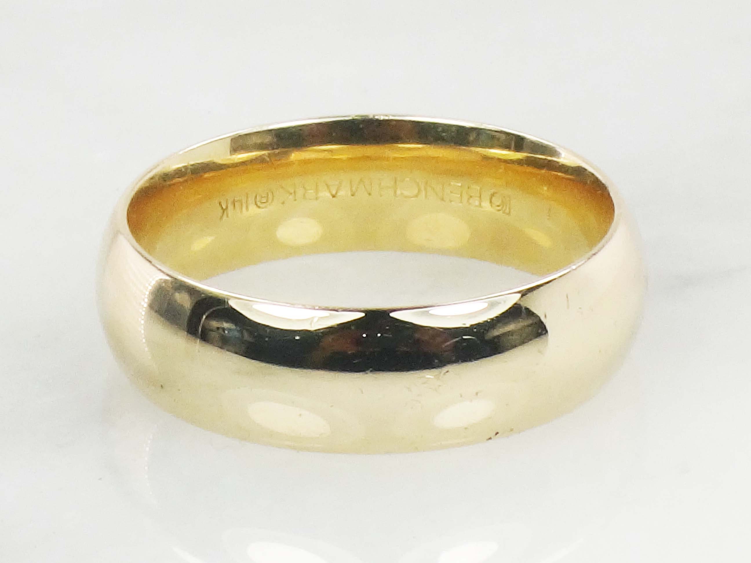 Vintage Solid 14kyellow Gold Comfort Fit Wedding Band 7 Mm Plain Wedding Ring Size 10.5 Etsy UK