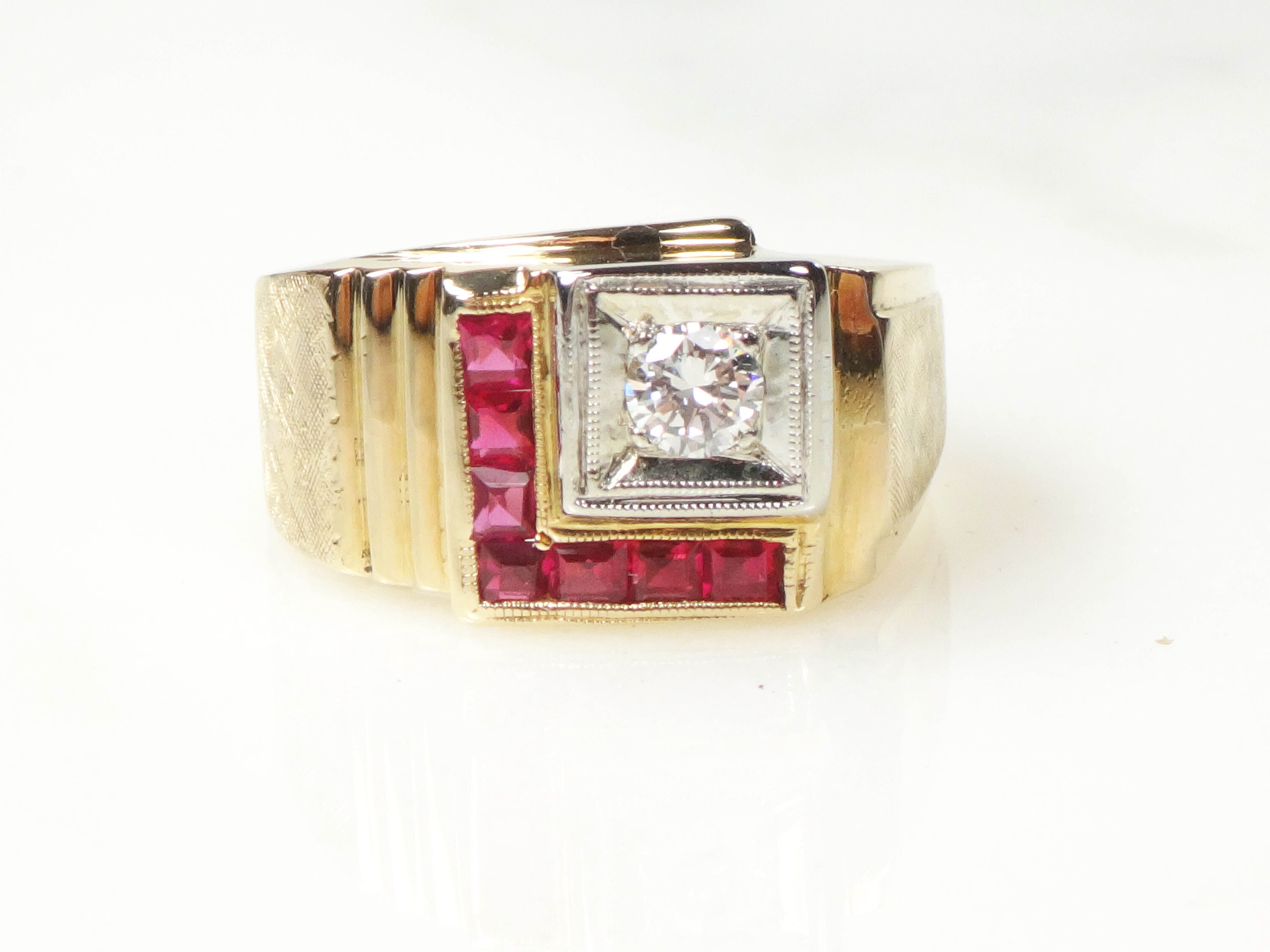 2021人気No.1の Row Double CT .50 Lab Sparkling Gold, Yellow 14K in Ring Diamond Grown ネックレス、ペンダント Vintage Mens Diamond Ring Lab Men's Gold Ring Mens Diamond