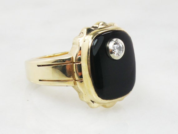 Black onyx 10k gold cheap ring