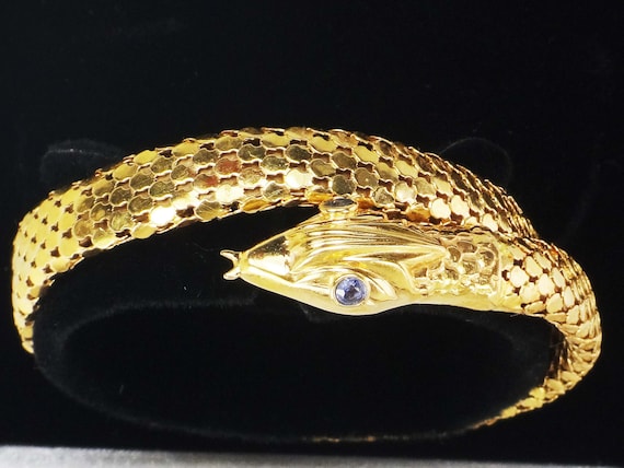 Vintage 18k Snake Bracelet 18k Gold Bracelet Yello