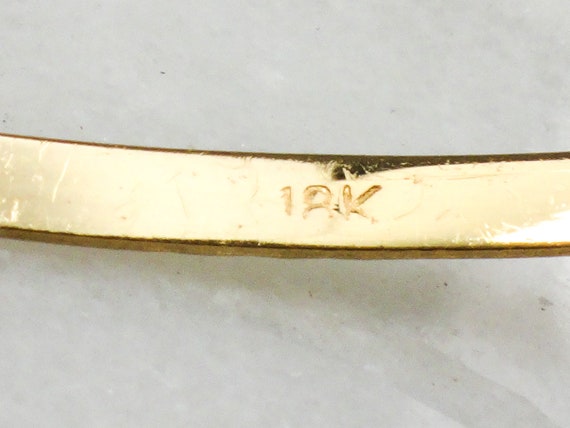 Vintage 18k Gold Bangle Bracelet Small Slip On Ba… - image 8