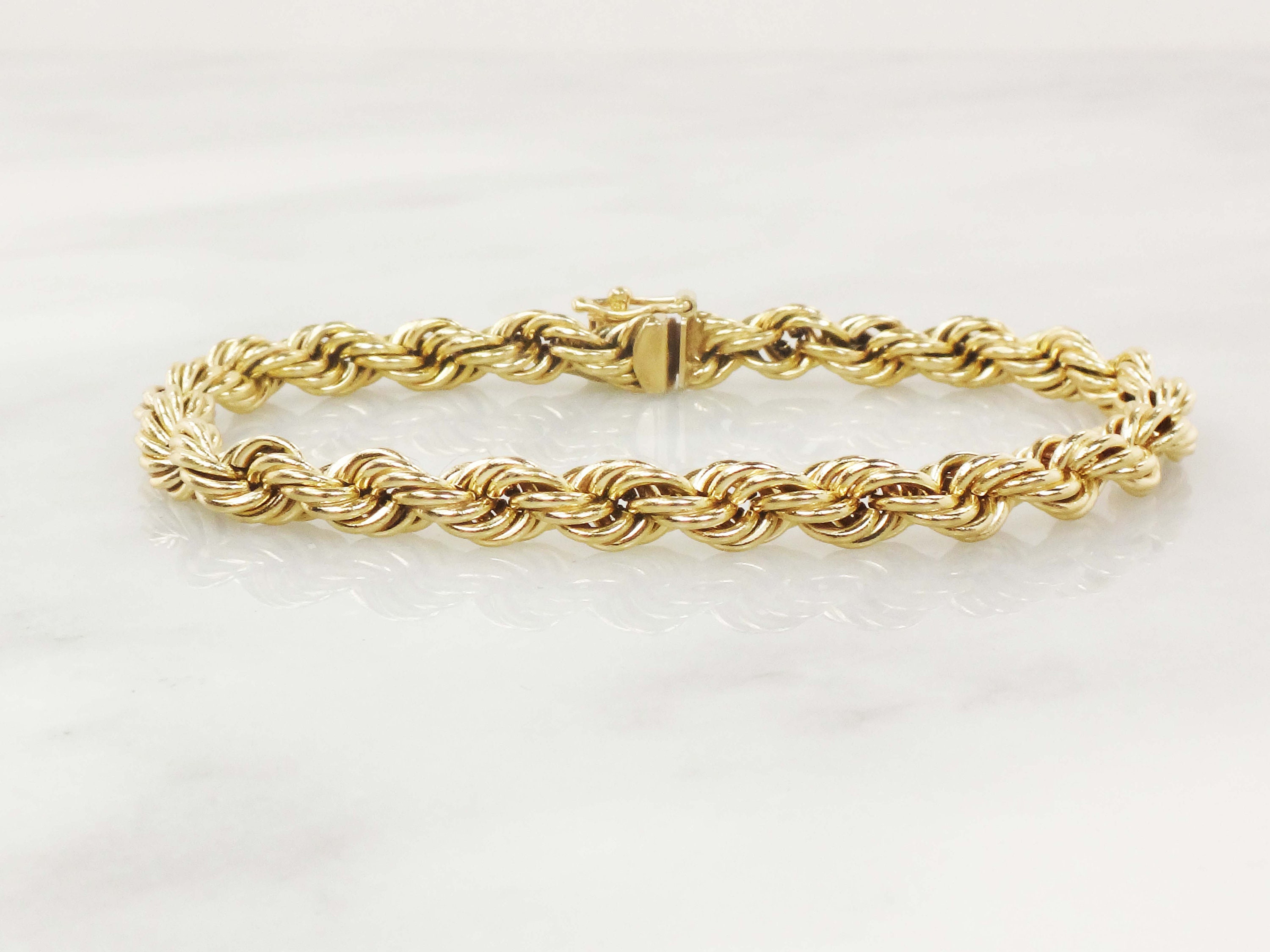 Rope Bracelet in 14K Yellow Gold, 7.5”