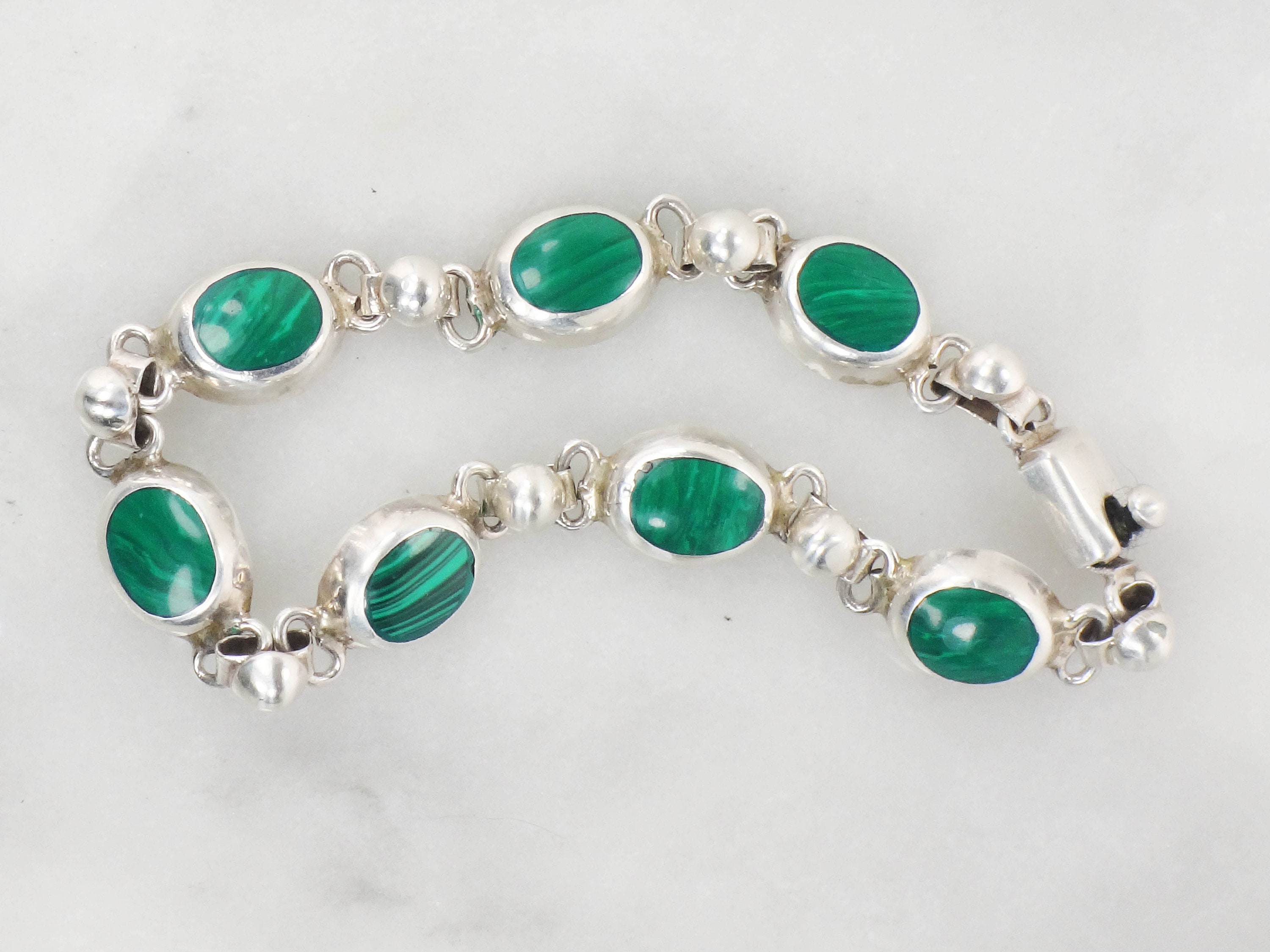 Malachite silver bracelet deals