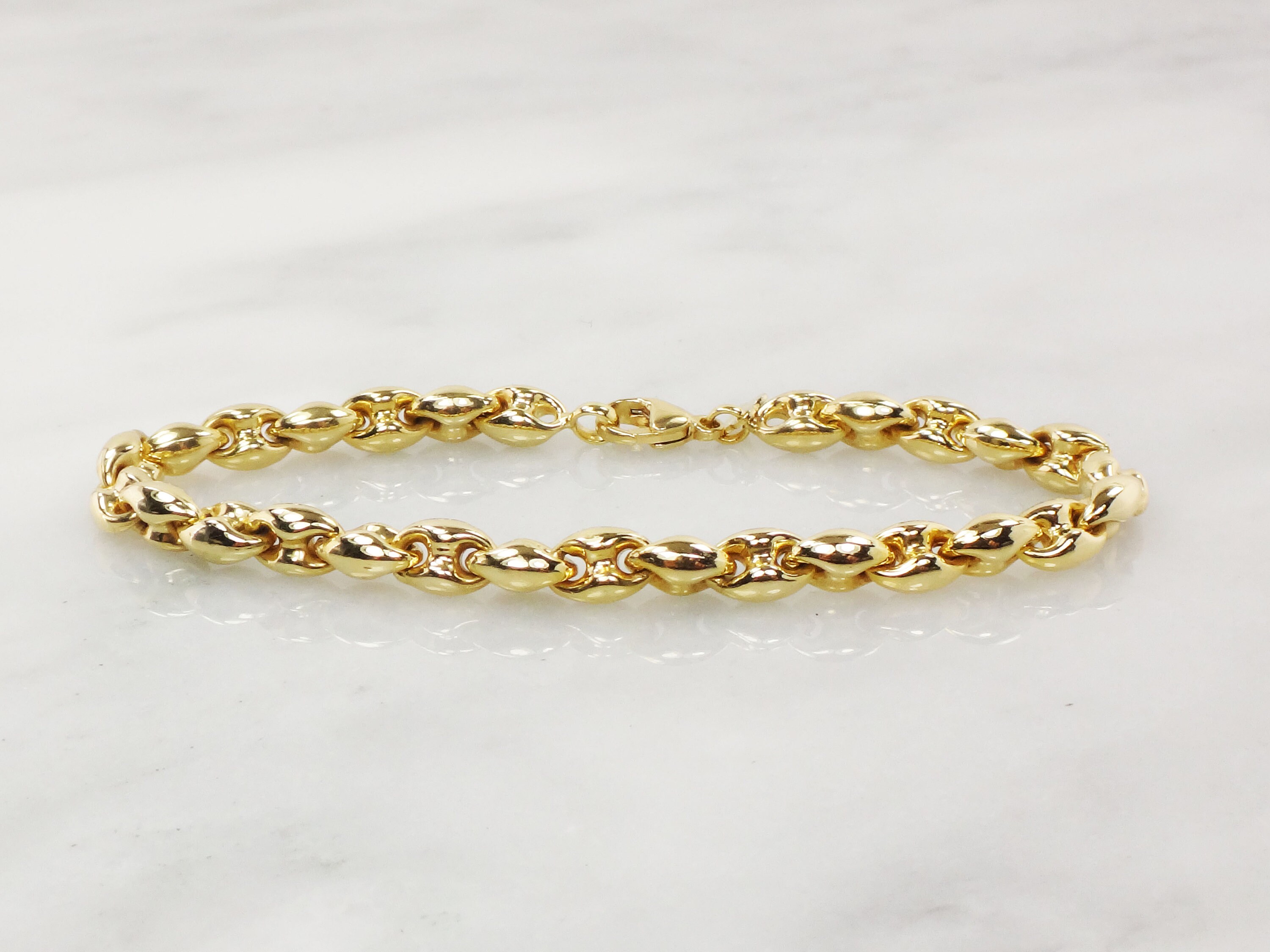 関税/送料込み【en route】18Kマルガリータブレスレット Vintage 18k Yellow Gold Mariner Link Bracelet, Italian Gold