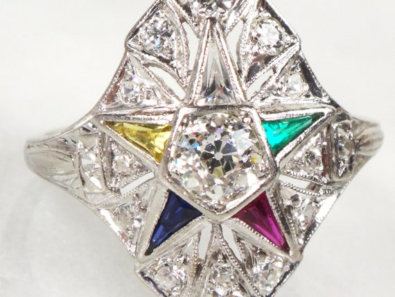 Eastern star deals diamond ring