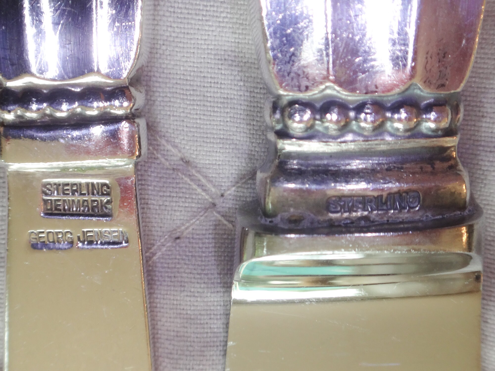 Vintage Georg Jensen Sterling Silver Acorn Flatware Set - 48