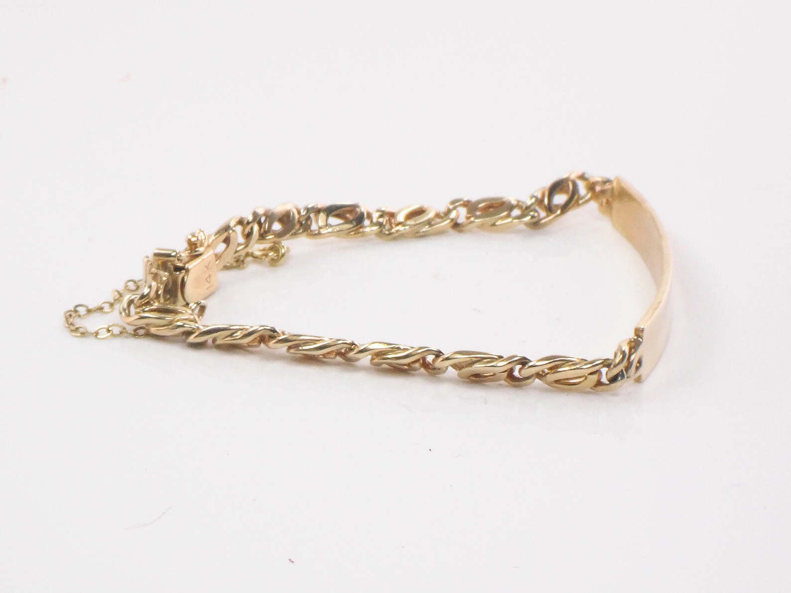 Vintage 14k Solid Gold ID Bracelet Ladies Monogram Name Etsy