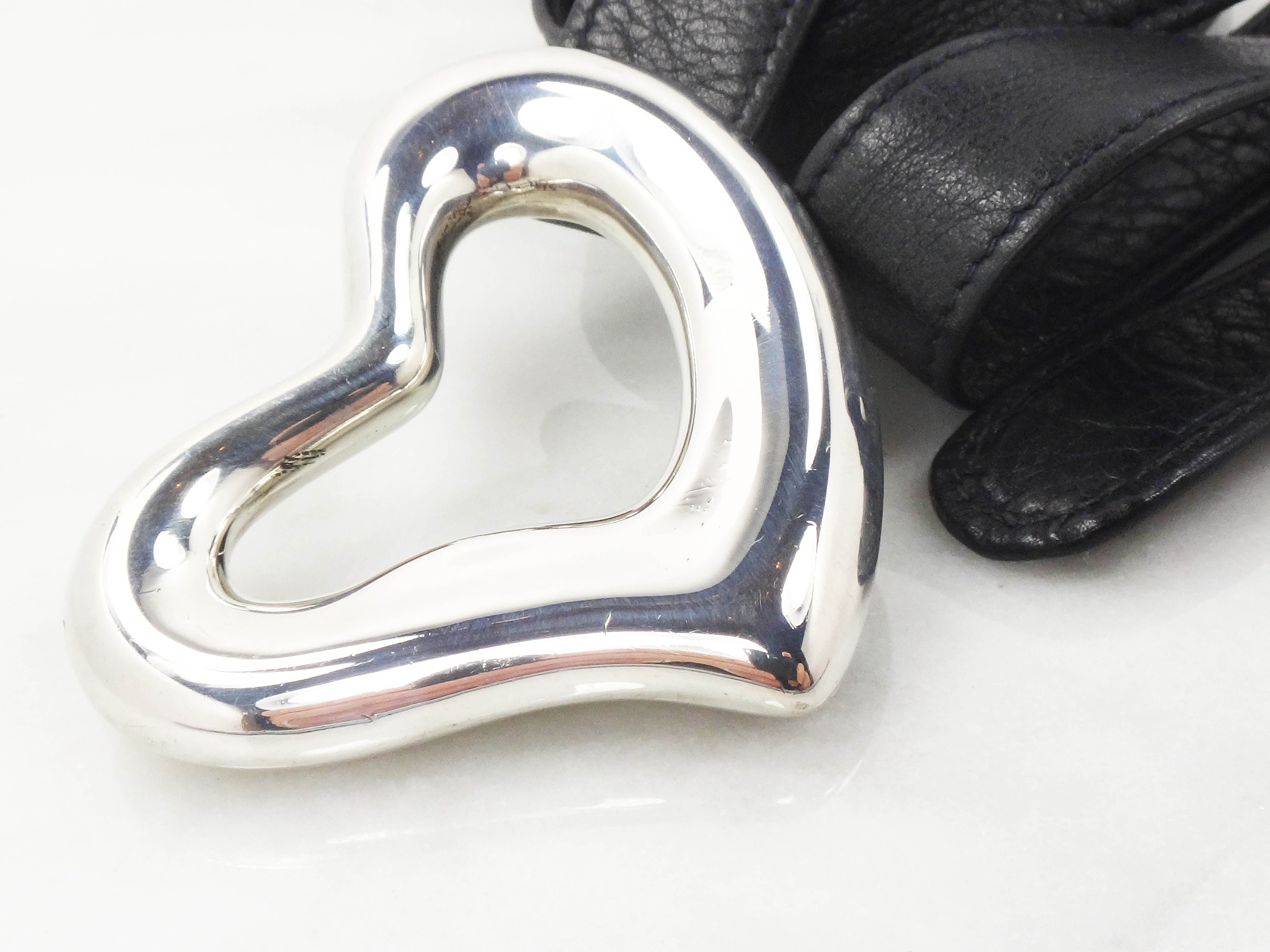 Vintage Tiffany Sterling Belt Buckle Elsa Peretti Open Heart