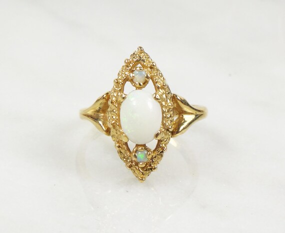 Vintage Opal Ring Australian Opal Ring 14k Yellow… - image 1