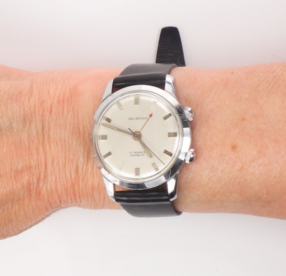 Vintage Delbana Stainless Steel Watch with Round … - image 1
