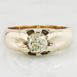 Victorian Diamond Engagement Ring: .55 CT Old Mine Cut, 10k Gold