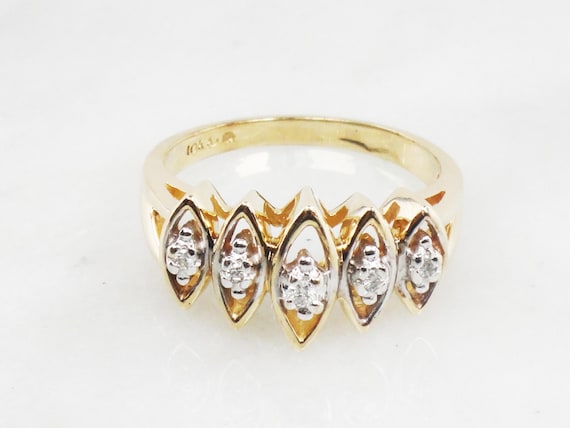 Vintage 10k Yellow Gold Diamond Ring, Size 6