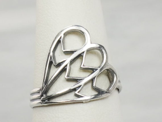 Vintage Beau Sterling Silver Ring  Silver Adjusta… - image 2