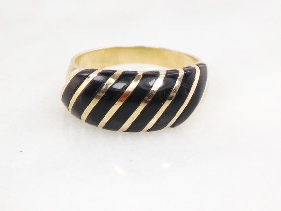 Vintage 14k Onyx Ring Black Onyx Ring Right Hand Ring Gem