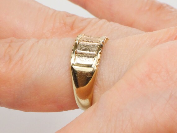 Vintage 14k Tri-Color Gold Band Ring - Italian Ro… - image 8